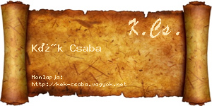 Kék Csaba névjegykártya
