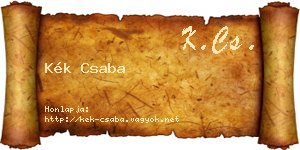 Kék Csaba névjegykártya